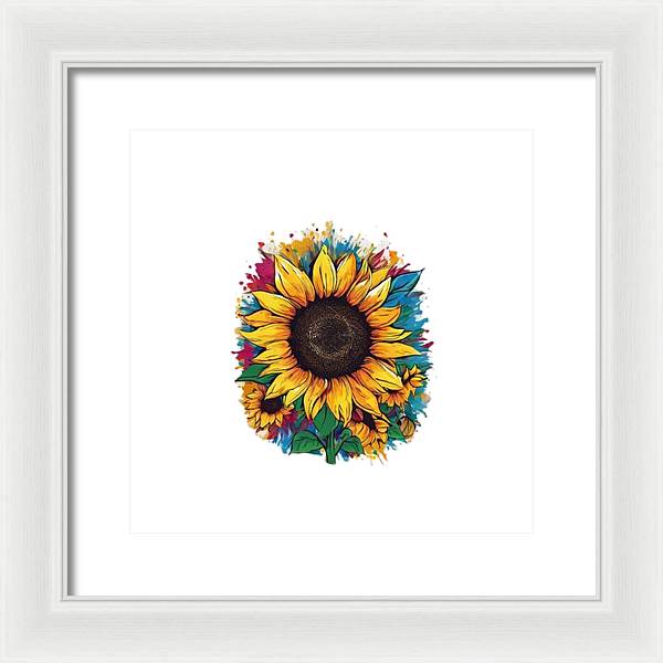 Colorful Sunflower - Framed Print