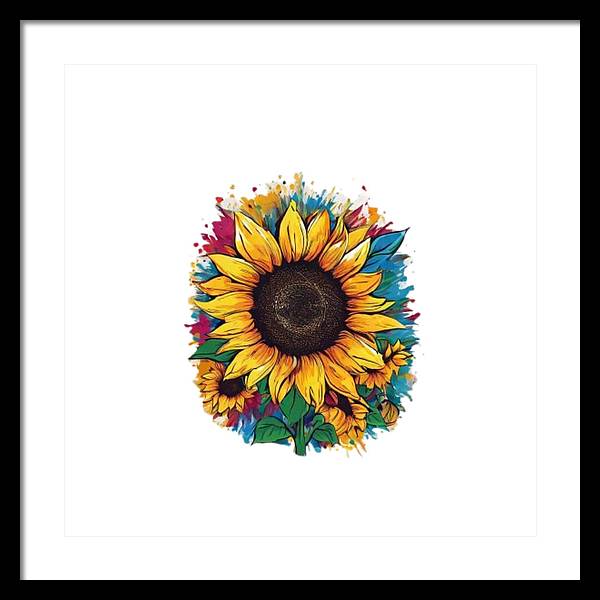 Colorful Sunflower - Framed Print