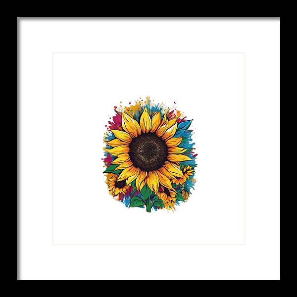 Colorful Sunflower - Framed Print
