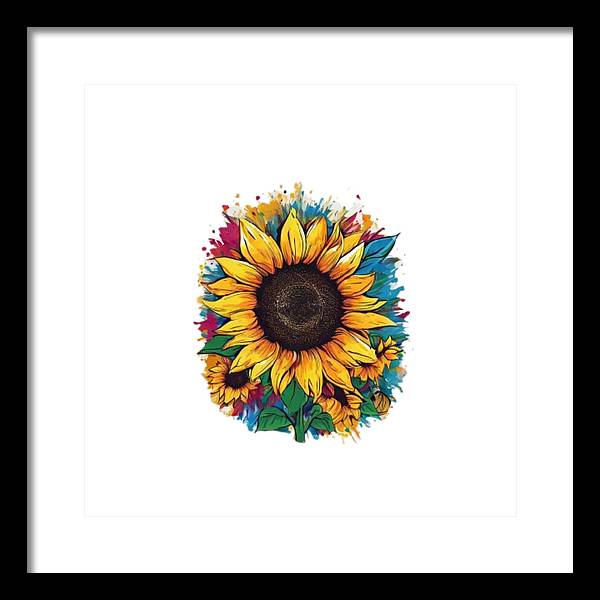 Colorful Sunflower - Framed Print