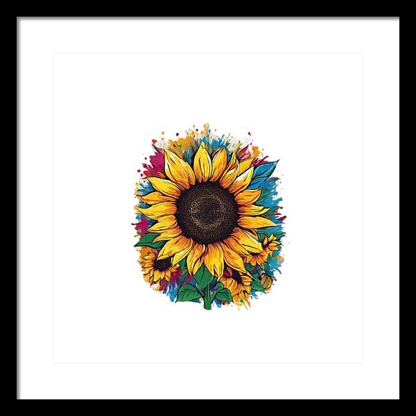Colorful Sunflower - Framed Print