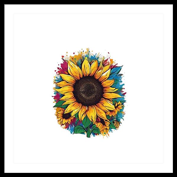 Colorful Sunflower - Framed Print