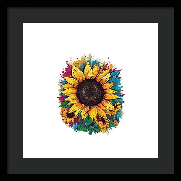 Colorful Sunflower - Framed Print