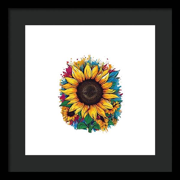 Colorful Sunflower - Framed Print
