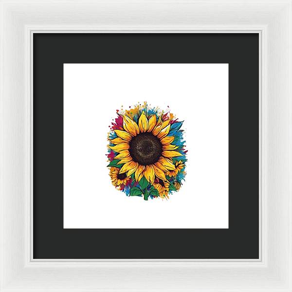 Colorful Sunflower - Framed Print