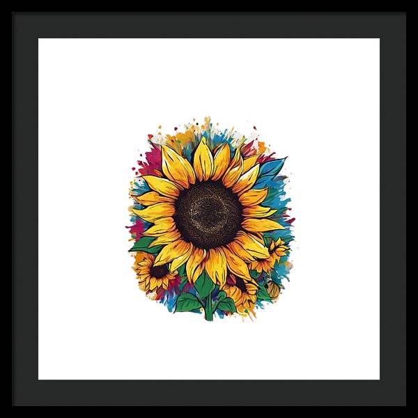 Colorful Sunflower - Framed Print