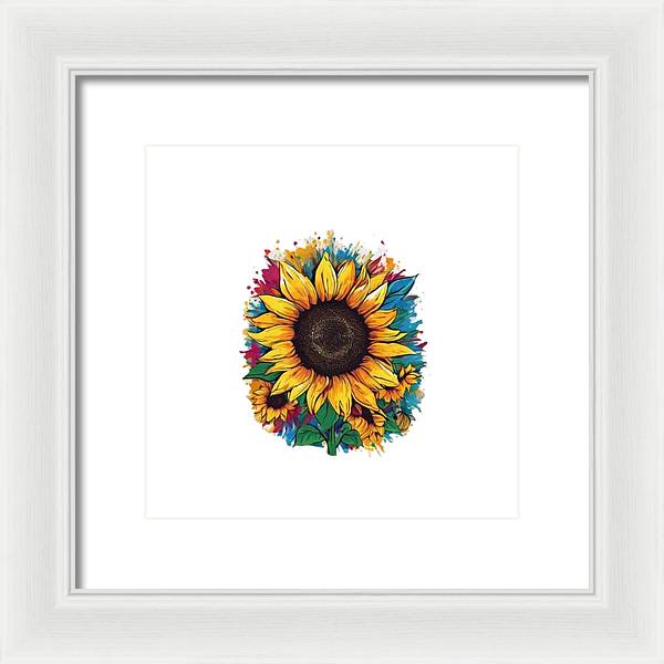 Colorful Sunflower - Framed Print