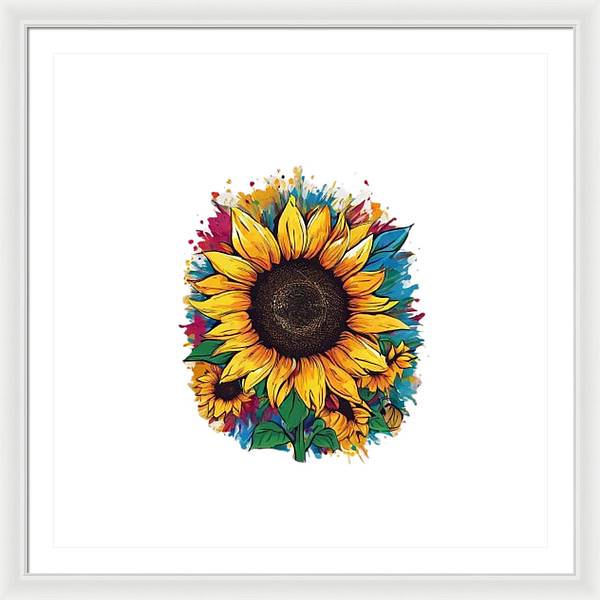Colorful Sunflower - Framed Print