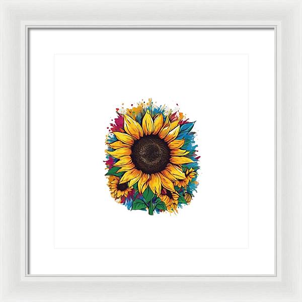 Colorful Sunflower - Framed Print