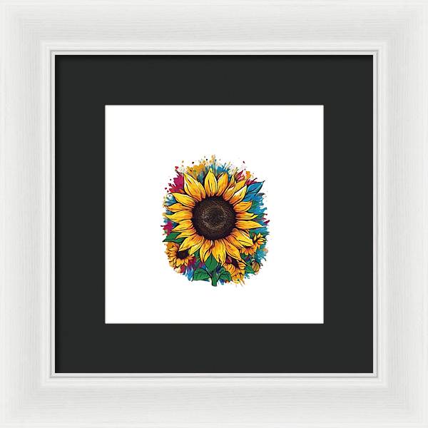 Colorful Sunflower - Framed Print