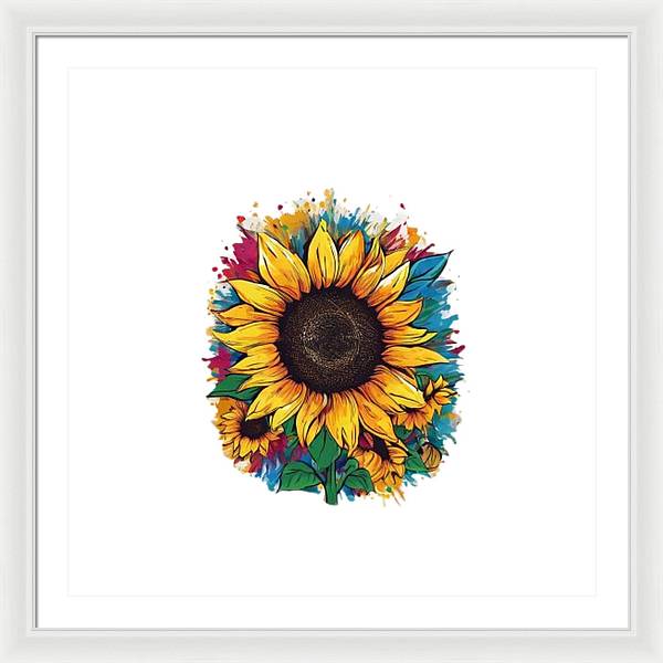 Colorful Sunflower - Framed Print