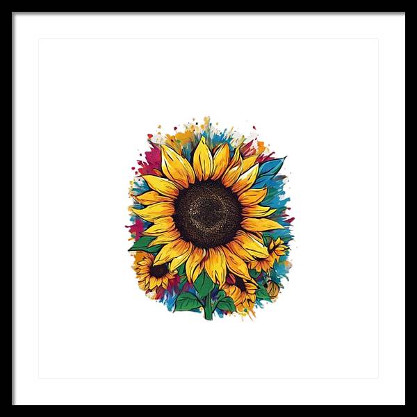 Colorful Sunflower - Framed Print