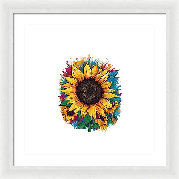Colorful Sunflower - Framed Print