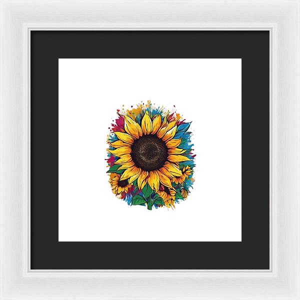 Colorful Sunflower - Framed Print