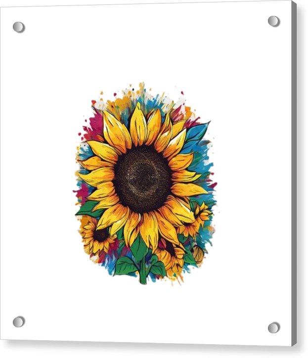 Colorful Sunflower - Acrylic Print
