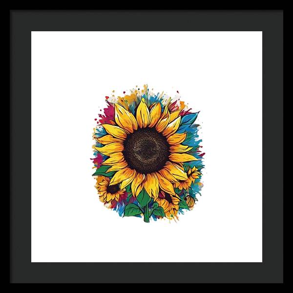 Colorful Sunflower - Framed Print