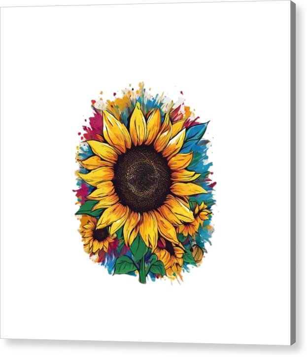 Colorful Sunflower - Acrylic Print