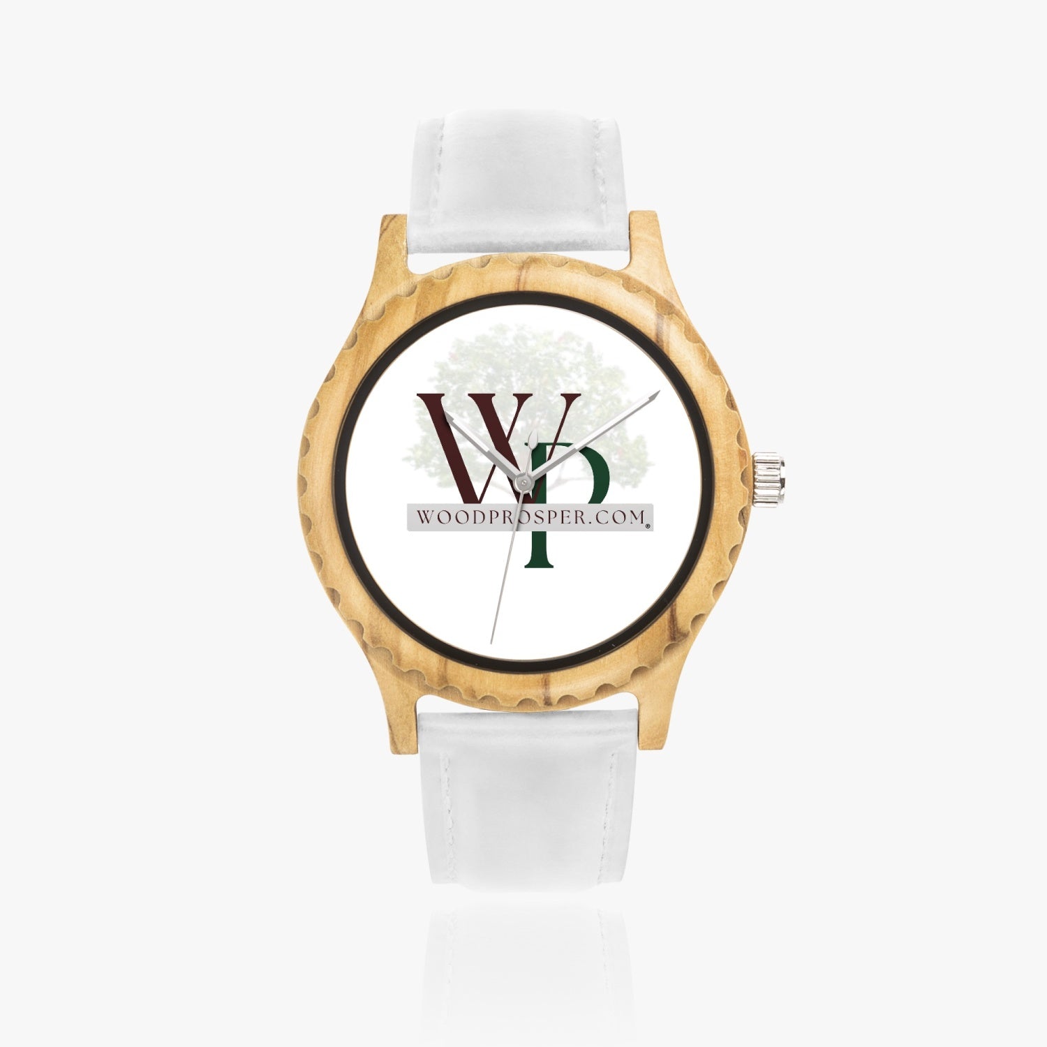 Wood Prosper Italian Olive Lumber Wooden Watch - Leather Strap
