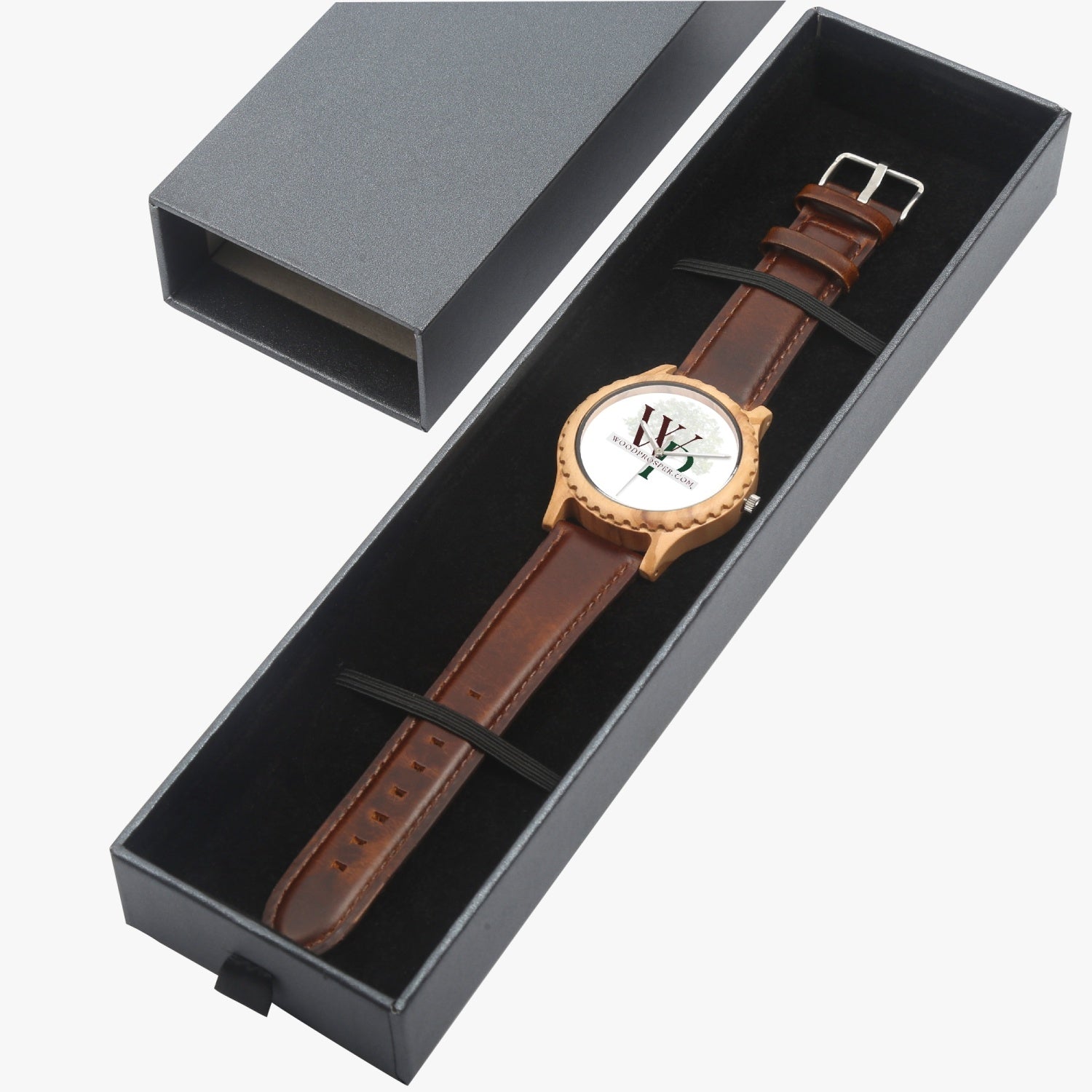 Wood Prosper Italian Olive Lumber Wooden Watch - Leather Strap