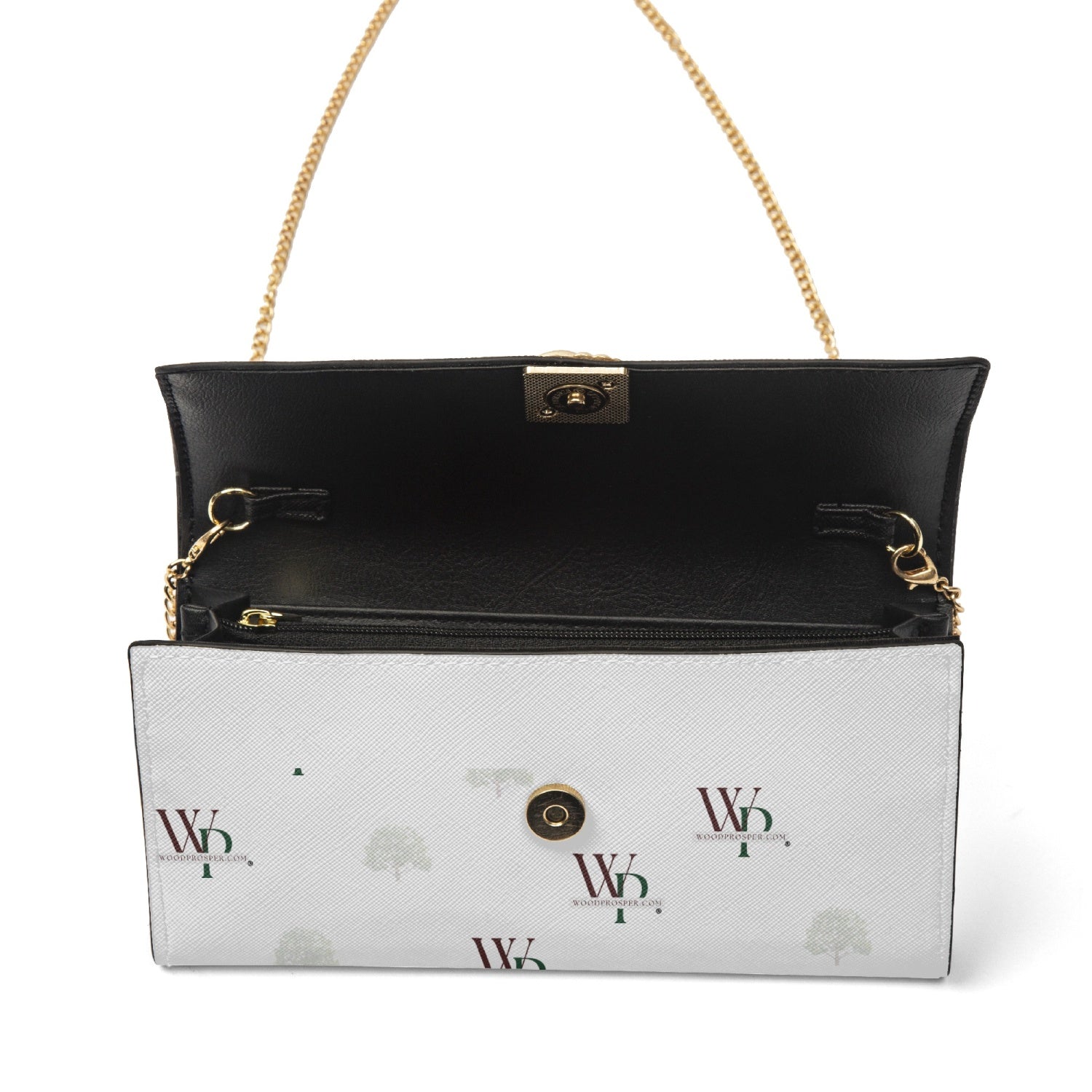 Wood Prosper Chain Type Flap Shoulder Bag