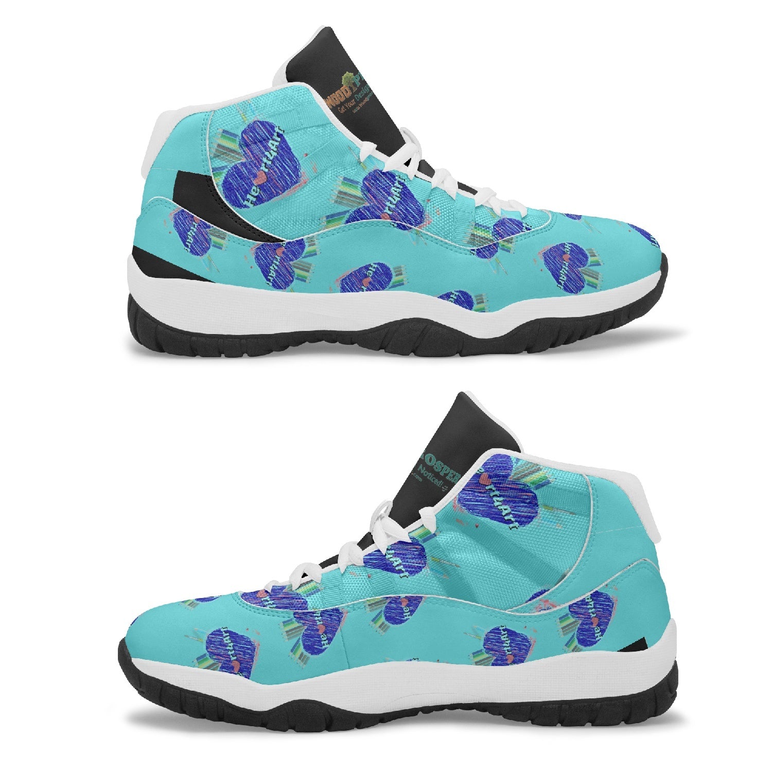 362.  Heart4Art AJ11 Basketball Sneakers (Stripe Customizable)