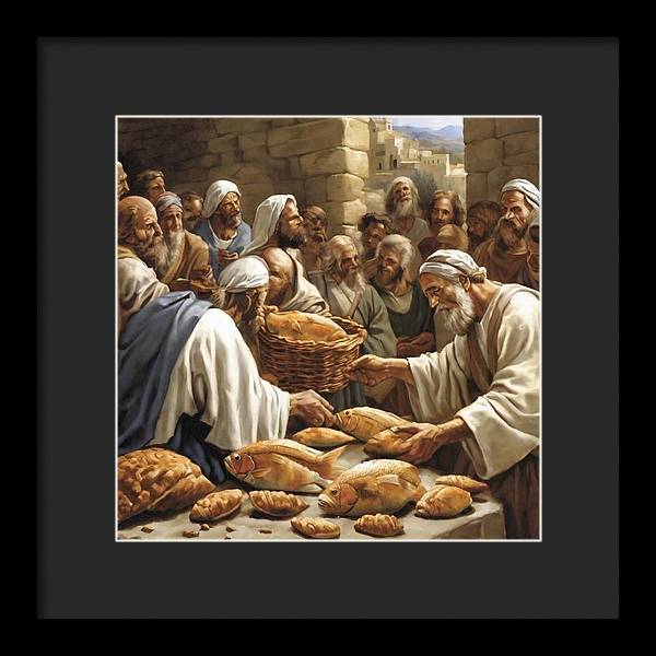 Feeding The Five Thousand - Framed Print