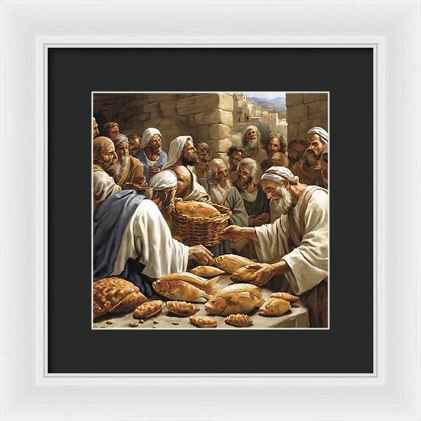 Feeding The Five Thousand - Framed Print