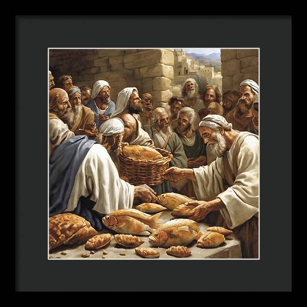 Feeding The Five Thousand - Framed Print