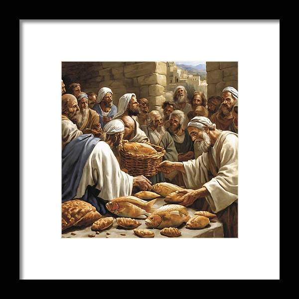 Feeding The Five Thousand - Framed Print