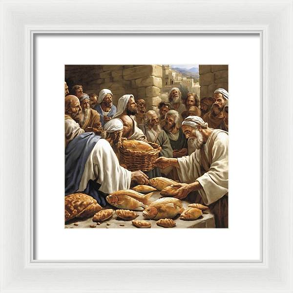 Feeding The Five Thousand - Framed Print