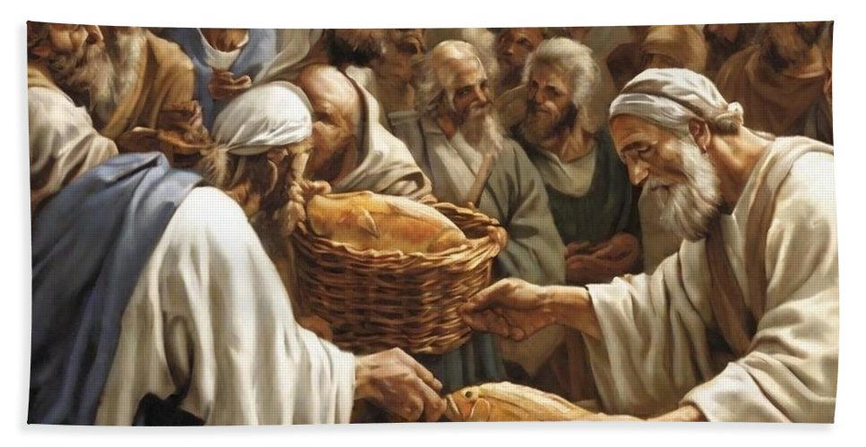 Feeding The Five Thousand - Bath Towel