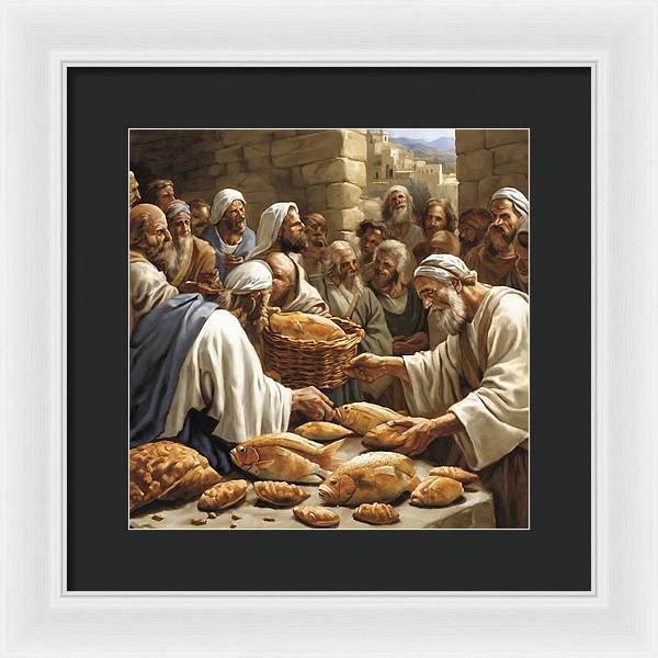 Feeding The Five Thousand - Framed Print