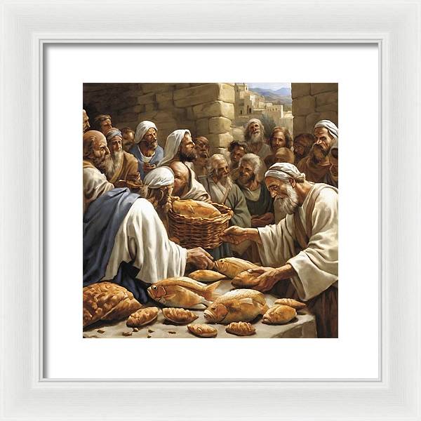 Feeding The Five Thousand - Framed Print