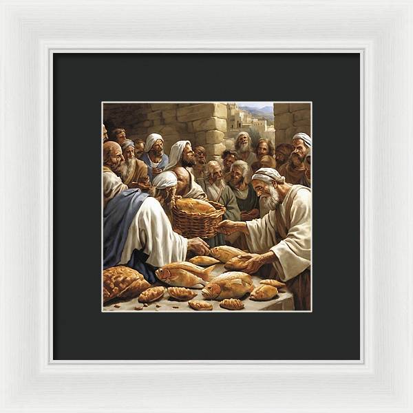 Feeding The Five Thousand - Framed Print