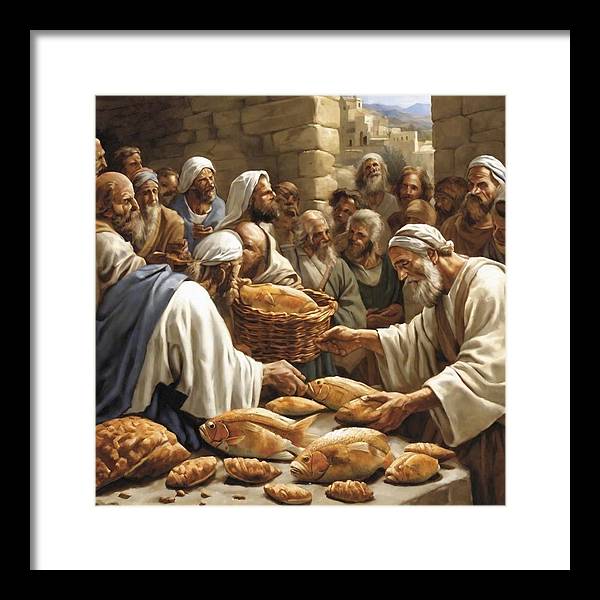 Feeding The Five Thousand - Framed Print