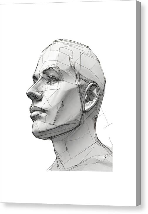Human Face Sketch - Canvas Print