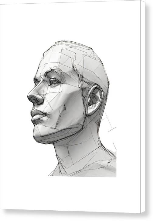 Human Face Sketch - Canvas Print