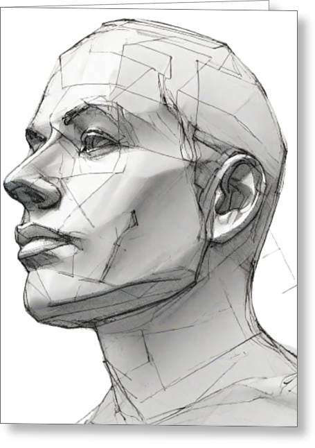 Human Face Sketch - Greeting Card