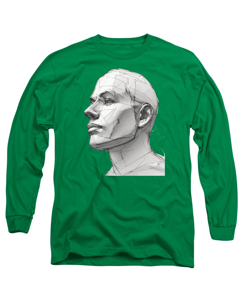 Human Face Sketch - Long Sleeve T-Shirt