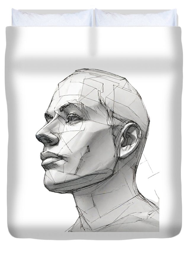 Human Face Sketch - Duvet Cover