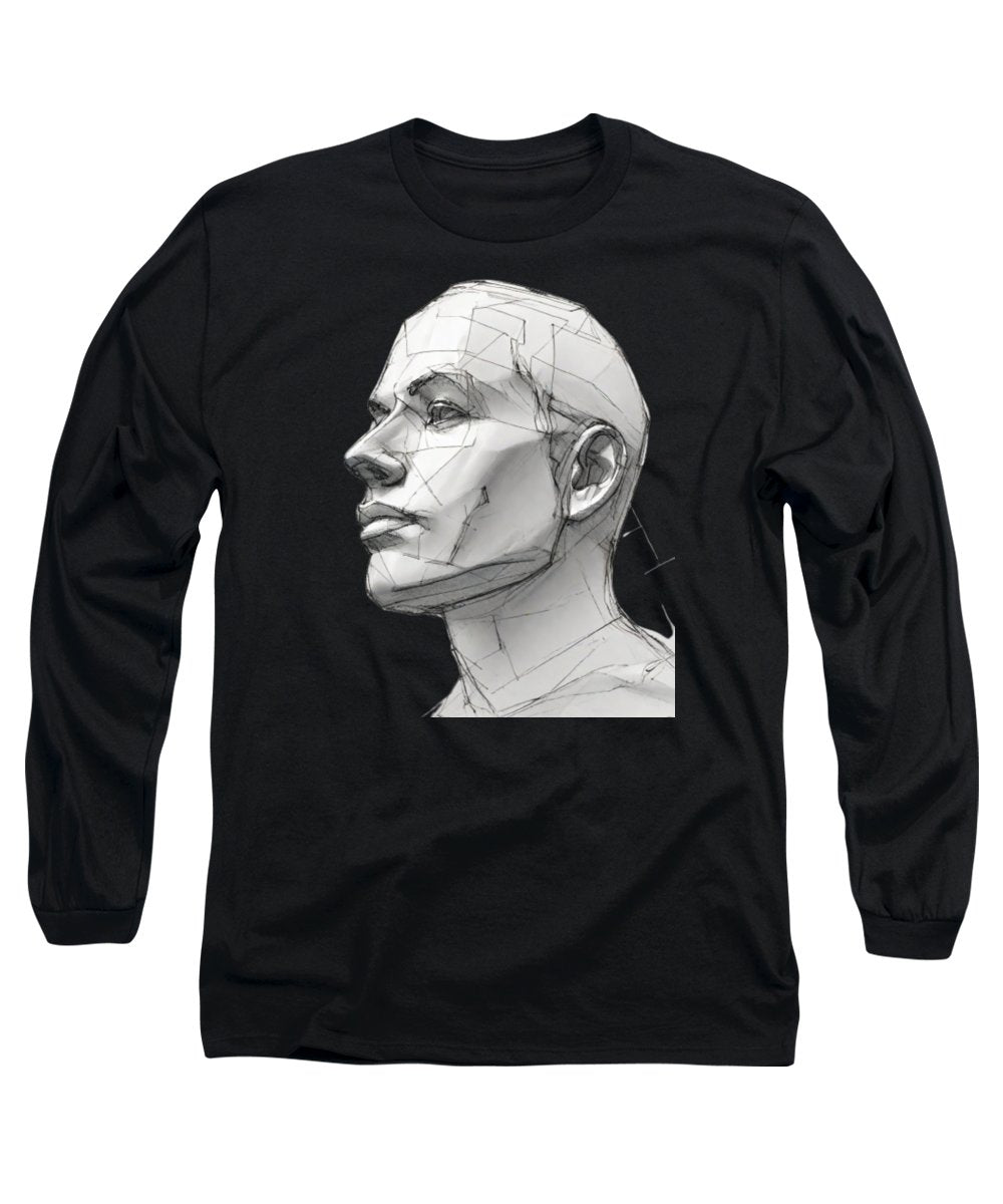 Human Face Sketch - Long Sleeve T-Shirt