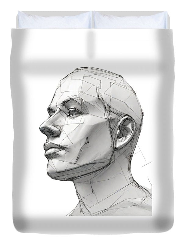Human Face Sketch - Duvet Cover