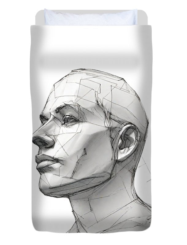 Human Face Sketch - Duvet Cover