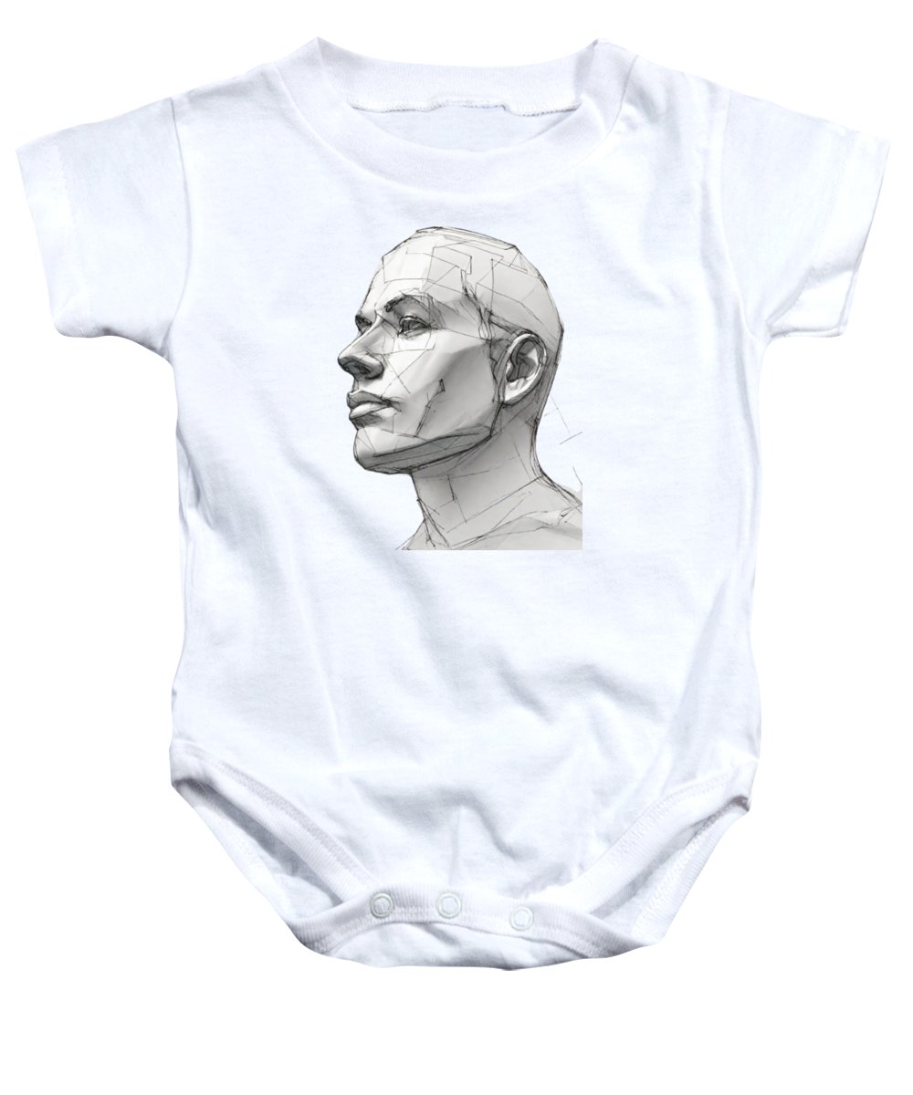 Human Face Sketch - Baby Onesie
