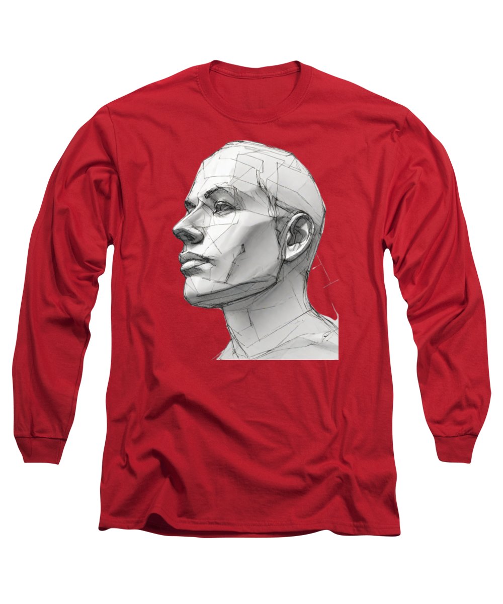 Human Face Sketch - Long Sleeve T-Shirt