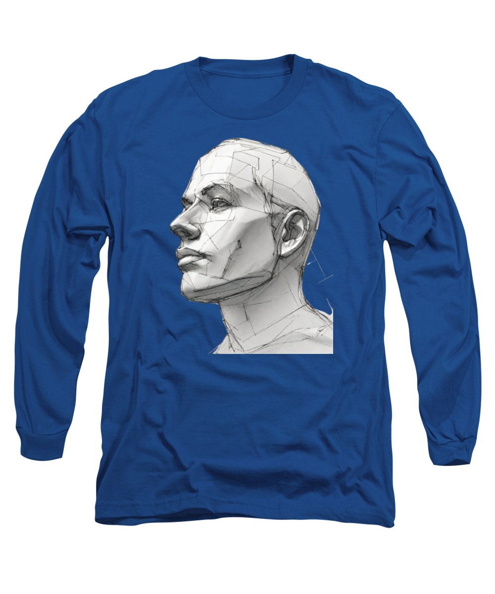 Human Face Sketch - Long Sleeve T-Shirt