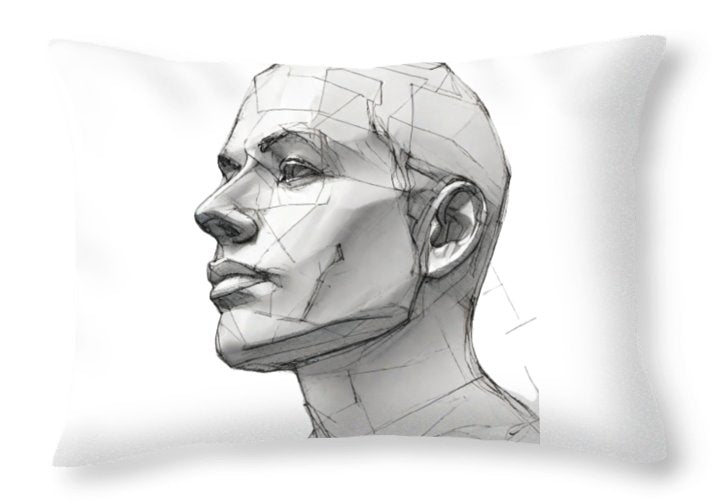 Human Face Sketch - Throw Pillow