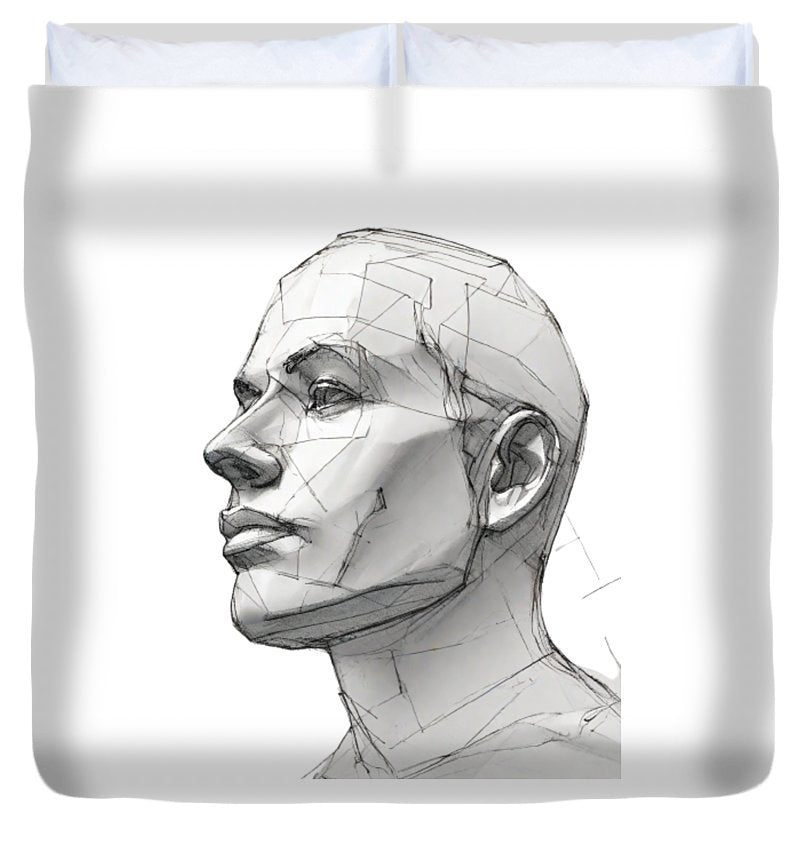 Human Face Sketch - Duvet Cover