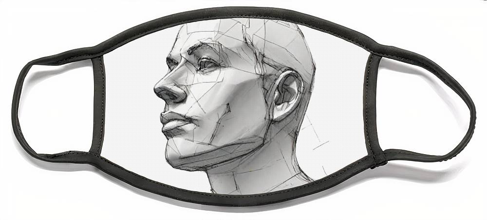Human Face Sketch - Face Mask