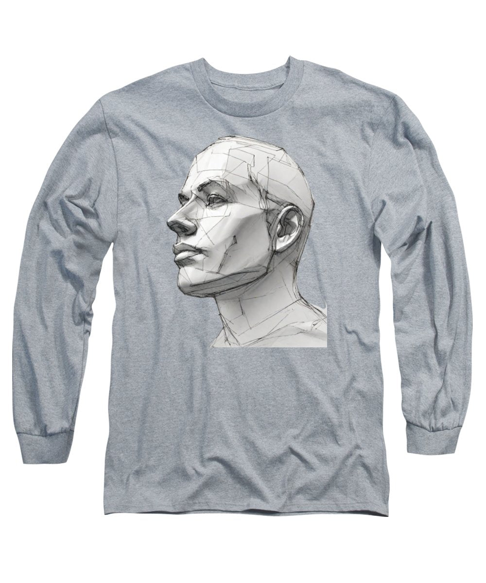 Human Face Sketch - Long Sleeve T-Shirt